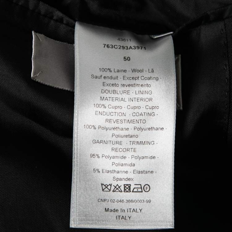 Pre Owned Dior Black Wool Side Striped Panel Blazer L