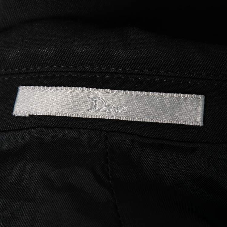 Pre Owned Dior Black Wool Side Striped Panel Blazer L