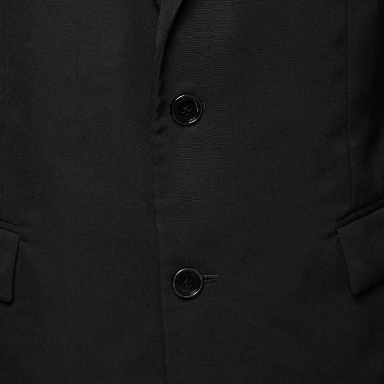 Pre Owned Dior Black Wool Side Striped Panel Blazer L