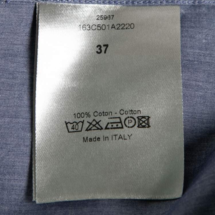 Pre Owned Dior Blue Cotton Button Front Shirt S