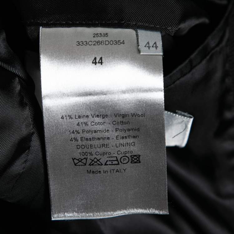 Pre Owned Dior Back Wool & Cotton Single Breasted Blazer XS