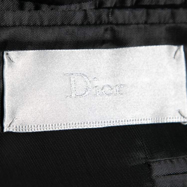 Pre Owned Dior Navy Blue Wool & Cotton Single Breasted Blazer M