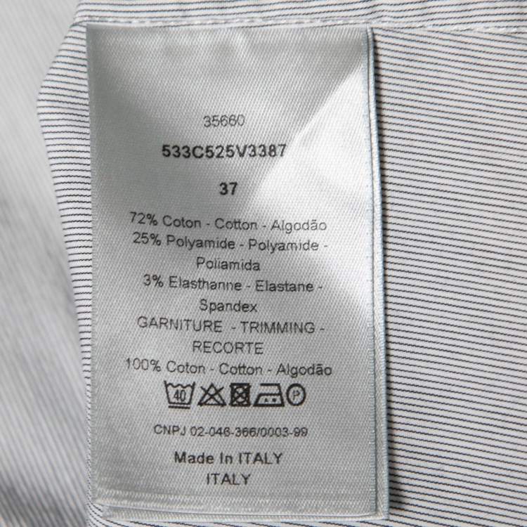 Pre Owned Dior Grey Cotton Contrast Pocket Detail Button Front Shirt S 