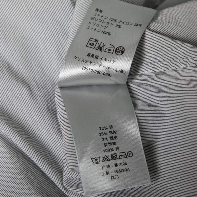 Pre Owned Dior Grey Cotton Contrast Pocket Detail Button Front Shirt S 