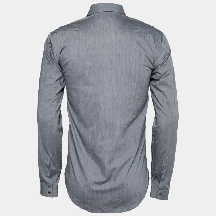Pre Owned Dior Grey Cotton Button Front Shirt S