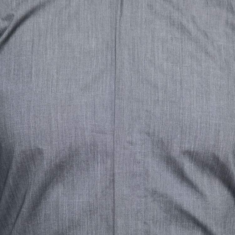 Pre Owned Dior Grey Cotton Button Front Shirt S