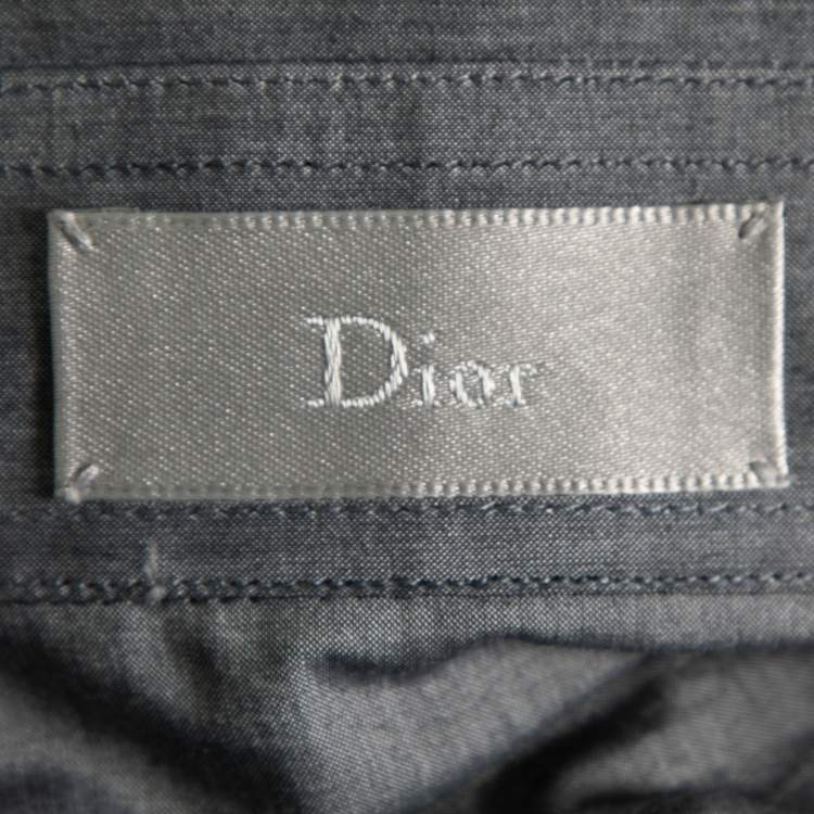 Pre Owned Dior Grey Cotton Button Front Shirt S