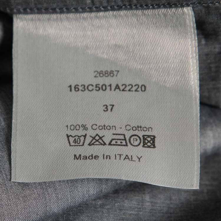 Pre Owned Dior Grey Cotton Button Front Shirt S
