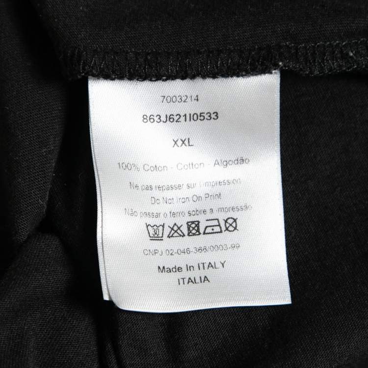 Pre Owned Dior Black Cotton Logo Print Round Neck T-Shirt  XXL