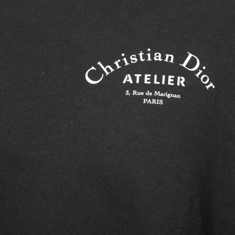 Pre Owned Dior Black Cotton Logo Print Round Neck T-Shirt  XXL