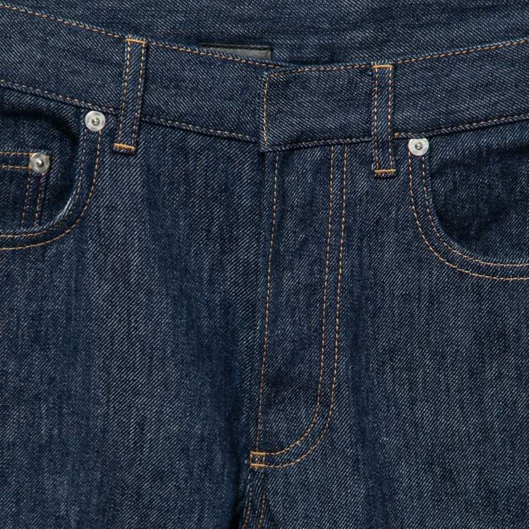 Pre Owned Dior Homme Navy Blue Denim Straight Leg Jeans S Waist 31" 