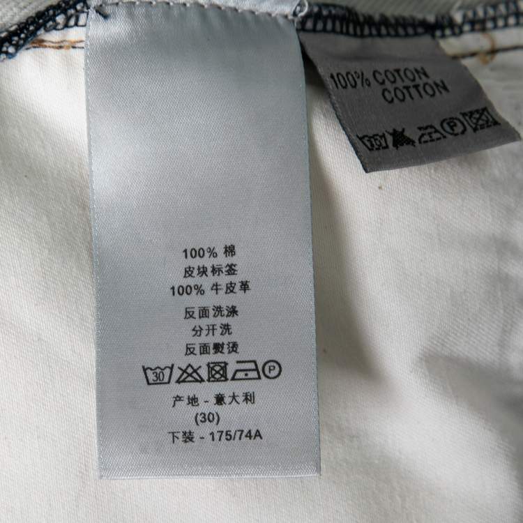 Pre Owned Dior Homme Navy Blue Denim Straight Leg Jeans S Waist 31" 