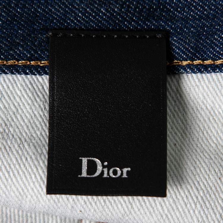 Pre Owned Dior Homme Navy Blue Denim Straight Leg Jeans S Waist 31" 