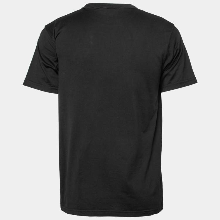 Pre Owned Dior Black Logo Printed Cotton Short Sleeve T-Shirt M