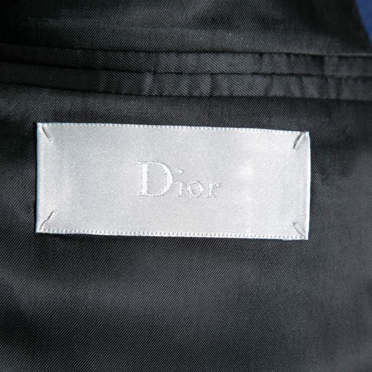 Pre Owned Dior Homme Blue Wool Single-Breasted Blazer M