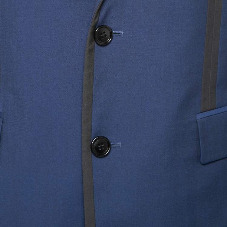 Pre Owned Dior Homme Blue Wool Single-Breasted Blazer M