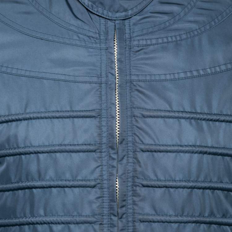 Pre Owned Dior Homme Blue Synthetic Zip-Front Jacket XL   