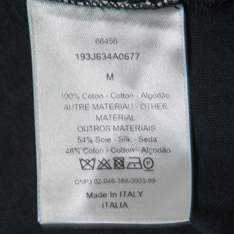 مملوكة مسبقًا Dior Navy Blue Cotton Crewneck T-Shirt M