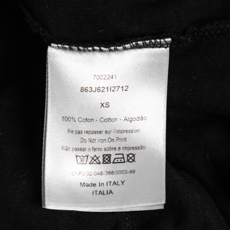 Pre Owned Dior Black Cotton Logo Atelier Print Crewneck T-Shirt XS