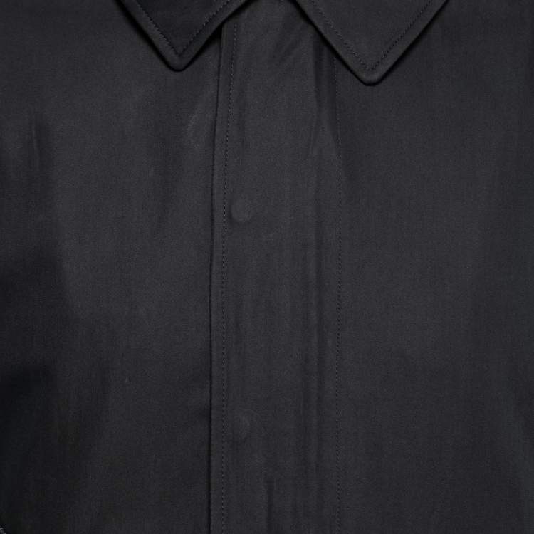 Pre Owned Dior Black Gabardine Monogram Trim Detail Zip-Up Jacket XL