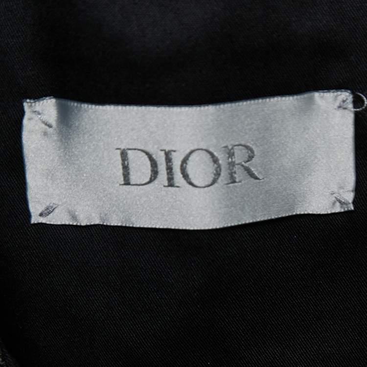 Pre Owned Dior Grey Checked Patterned Wool Jogger Pants L