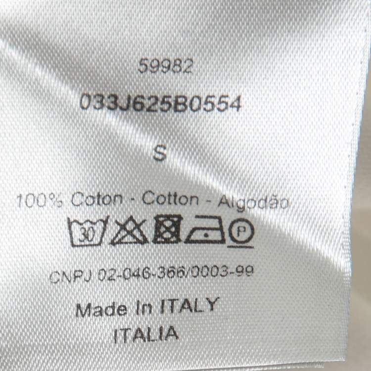 Pre Owned Dior X Jordan White Cotton Logo Embroidered T-Shirt S