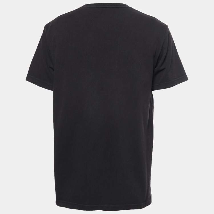 Pre Owned Dior X Daniel Arsham Black Cotton Eroded Logo T-Shirt L