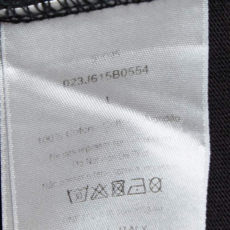 Pre Owned Dior X Daniel Arsham Black Cotton Eroded Logo T-Shirt L