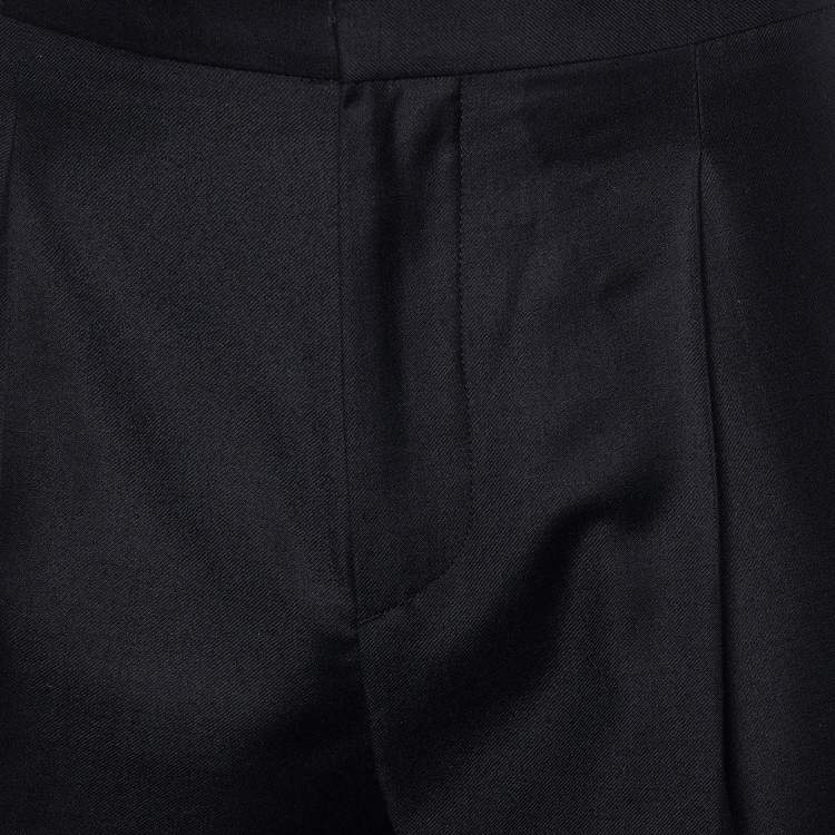Pre Owned Dior Homme Black Virgin Wool Elastic Waist Joggers S