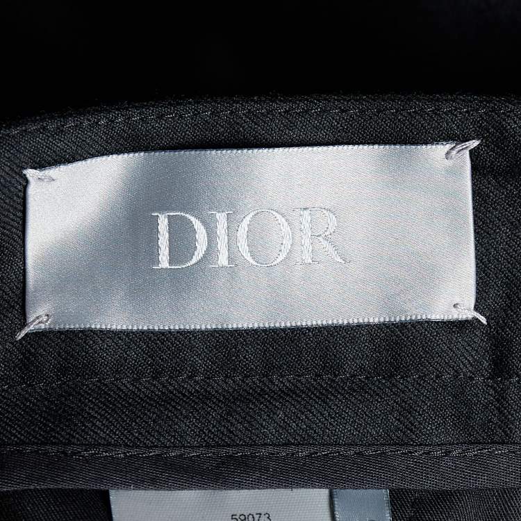 Pre Owned Dior Homme Black Virgin Wool Elastic Waist Joggers S