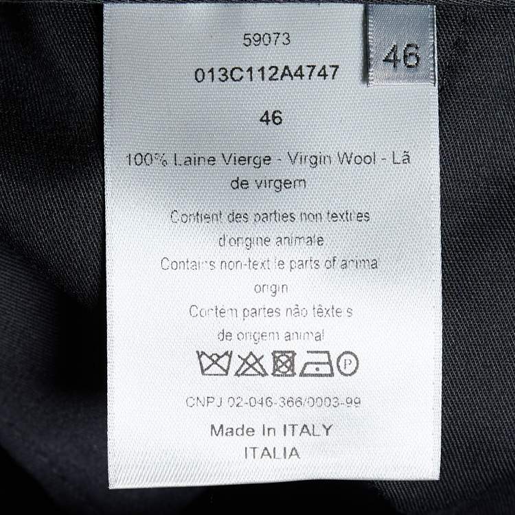 Pre Owned Dior Homme Black Virgin Wool Elastic Waist Joggers S