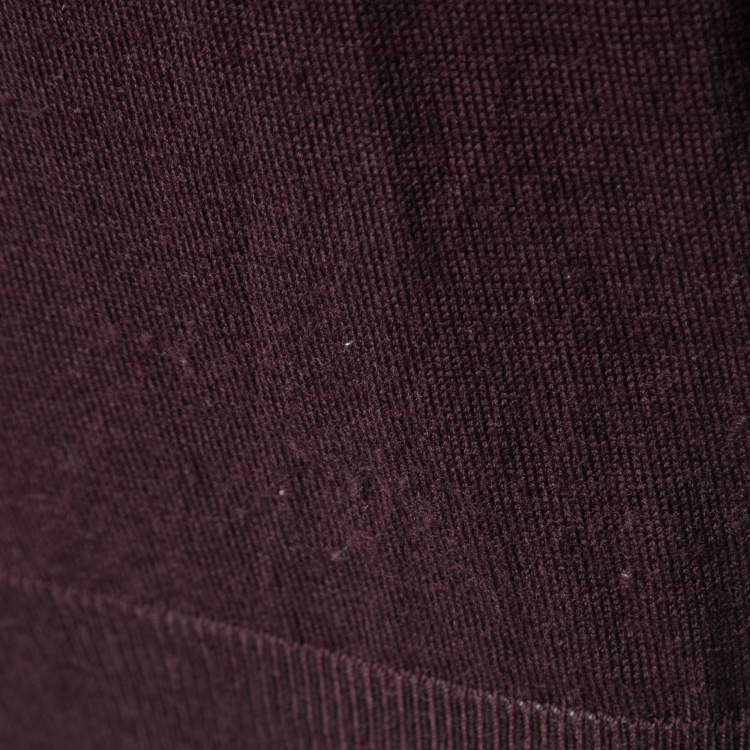Pre Owned Dior Homme Plum Purple Wool V-Neck Jumper M