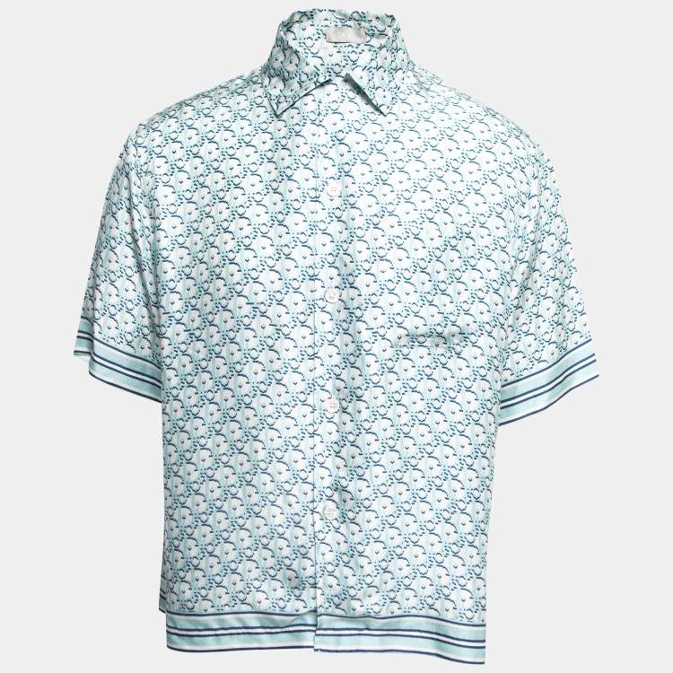 Dior Dior Oblique Pixel Hawaiian Shirt in Blue for Men