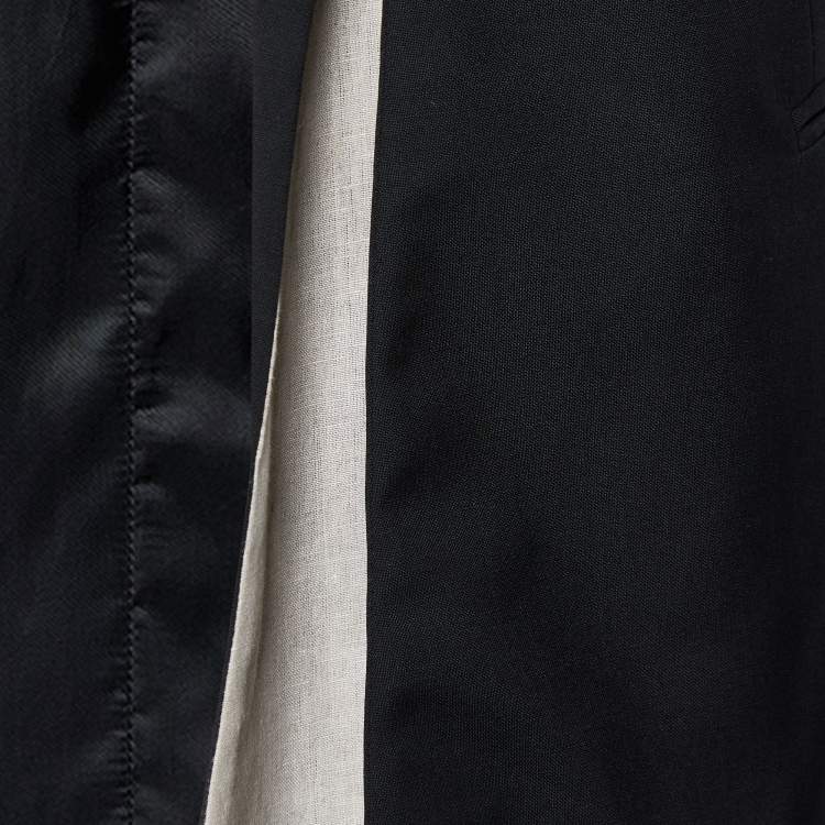 Pre Owned Dior Homme Black Wool Collared Open Front Vest S