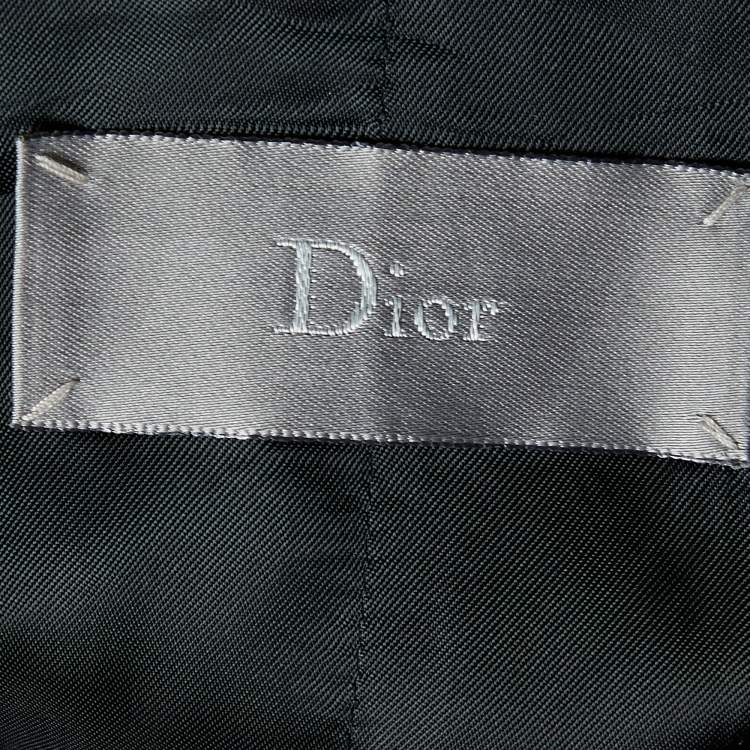Pre Owned Dior Homme Black Wool Collared Open Front Vest S