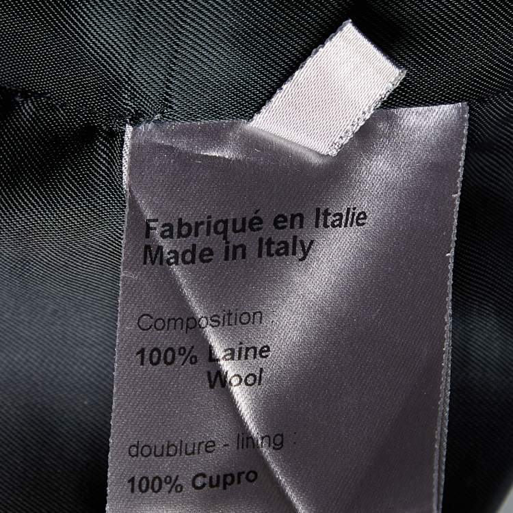 Pre Owned Dior Homme Black Wool Collared Open Front Vest S