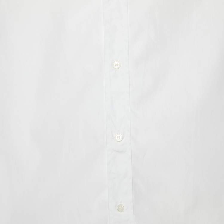 Pre Owned Dior  Homme White Double Layered Cotton Button Front Shirt M