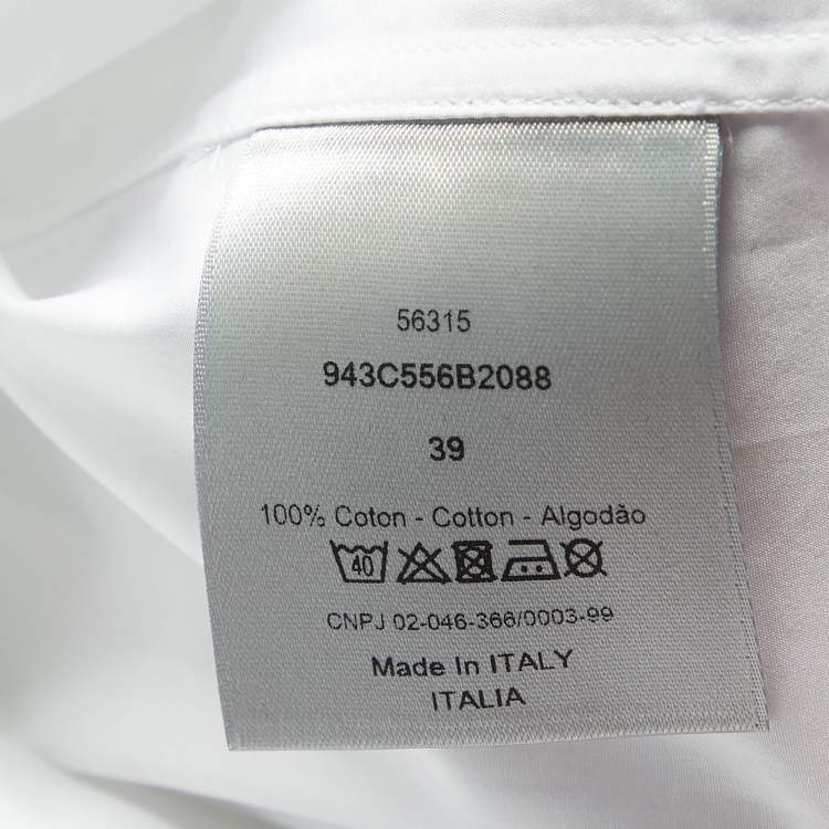 Pre Owned Dior  Homme White Double Layered Cotton Button Front Shirt M