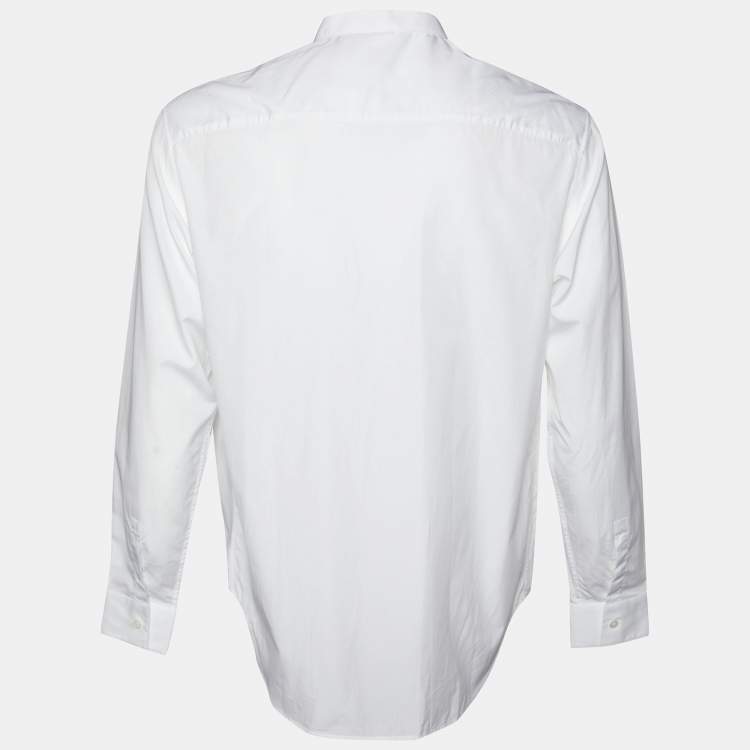 Pre Owned Dior  Homme White Double Layered Cotton Button Front Shirt M