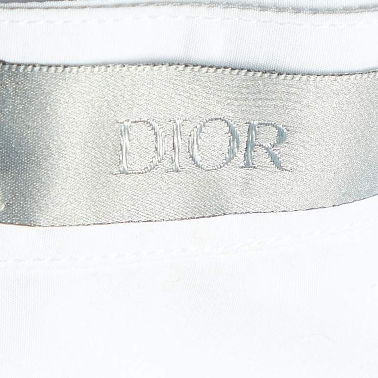 Pre Owned Dior  Homme White Double Layered Cotton Button Front Shirt M