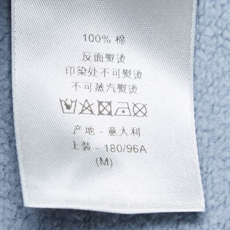 Pre Owned Dior Grey Logo Print Cotton Hoodie M