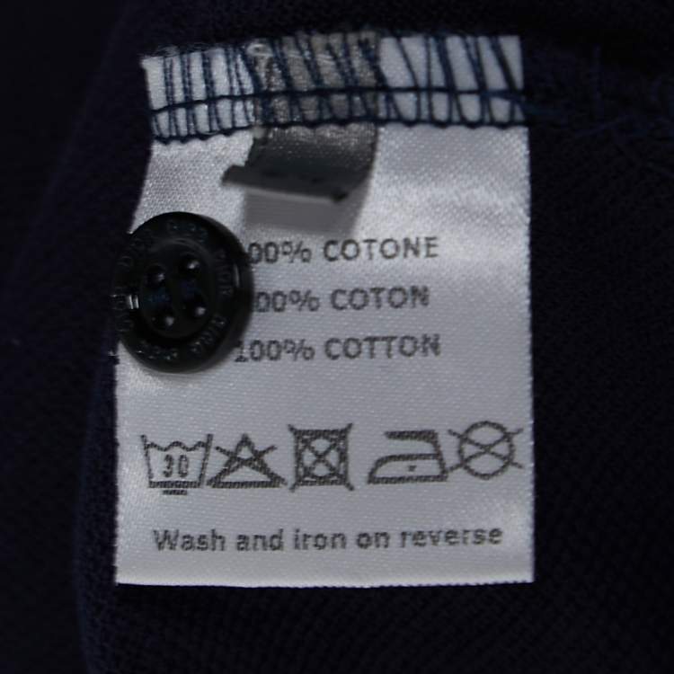 Pre Owned Dior Navy Blue Cotton Pique Polo T-Shirt XXL
