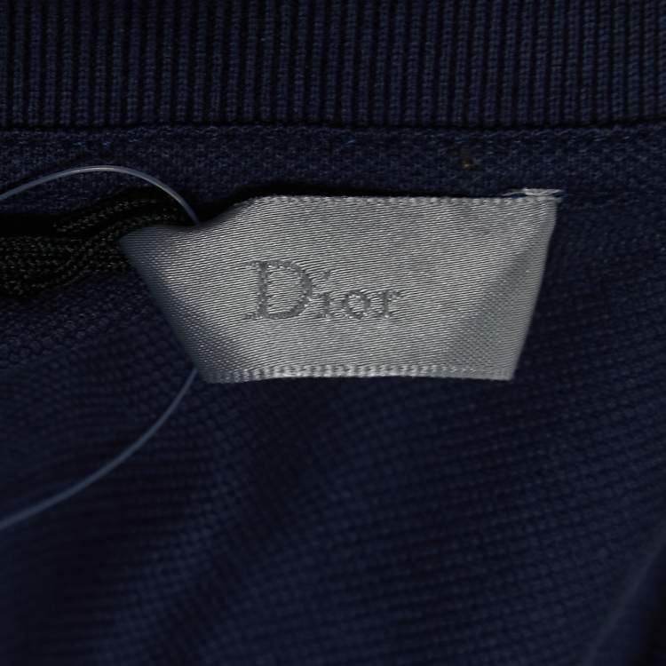 Pre Owned Dior Navy Blue Cotton Pique Polo T-Shirt XXL
