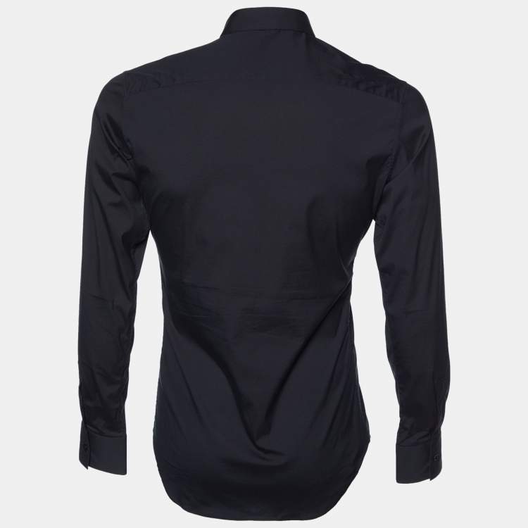 Pre Owned Dior Homme Black Cotton Blend Button Front Shirt S