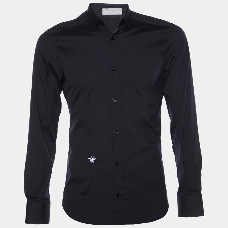 Pre Owned Dior Homme Black Cotton Blend Button Front Shirt S