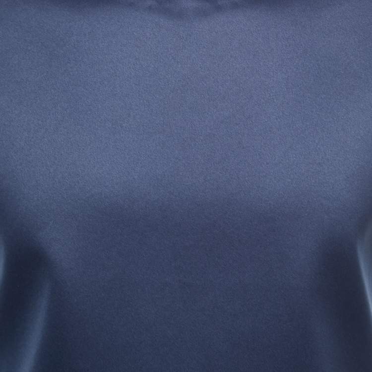 Pre Owned Dior Navy Blue Satin Sleeveless T-Shirt S