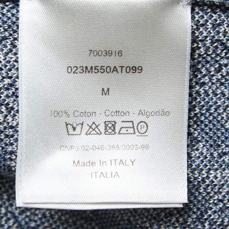Pre Owned Dior Homme Navy Blue Dior Oblique Cotton Jacquard Overshirt M