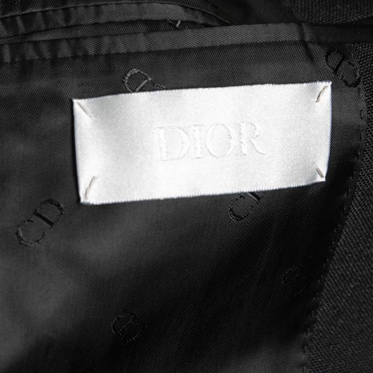 Pre Owned Dior Black Wool Blend Double Breasted Blazer XS