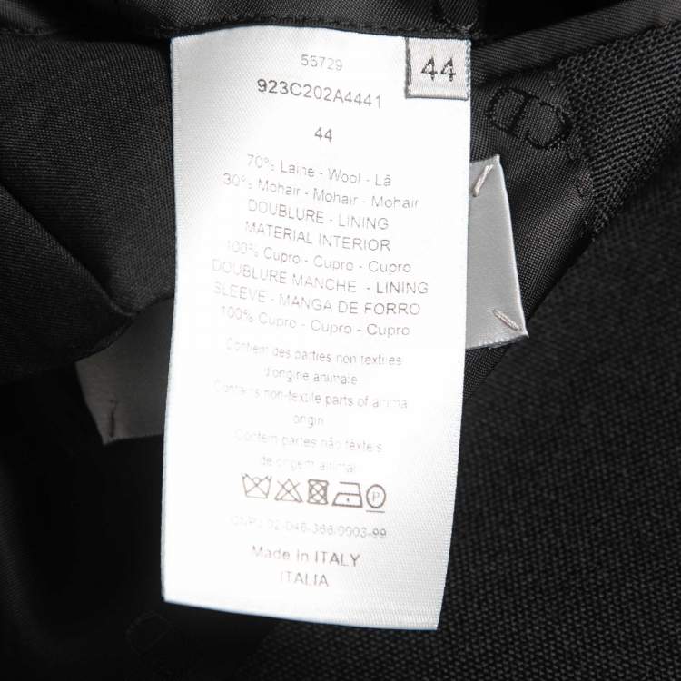 Pre Owned Dior Black Wool Blend Double Breasted Blazer XS
