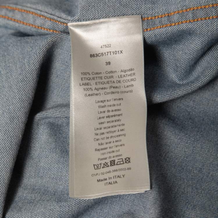 Pre Owned Dior Blue Denim Button Front Full Sleeve Shirt M